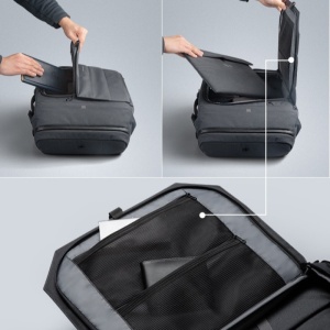 Rucsac 15.6" smart casual pentru calatorii, multifunctional cu port USB, KINCASE, 32x21x55 cm, Gri - Img 3