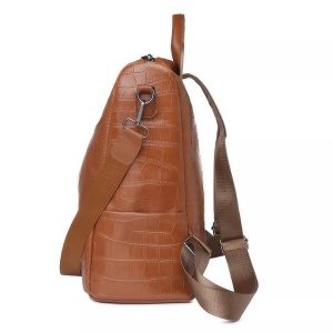Rucsac dama, impermeabil cu buzunar antifurt, Escalate, 31x29x14 cm, Maro - Img 3
