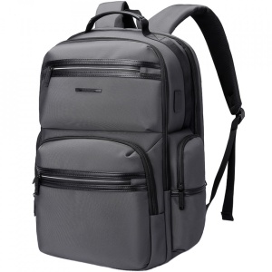 Rucsac laptop 15.6", business, impermeabil cu port USB, BANGE, 46x33x19 cm, Gri