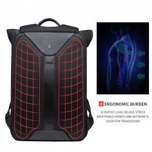 Rucsac laptop 15.6", business, pentru calatorii, impermeabil, BANGE, 45x33x18 cm, Negru - Img 7