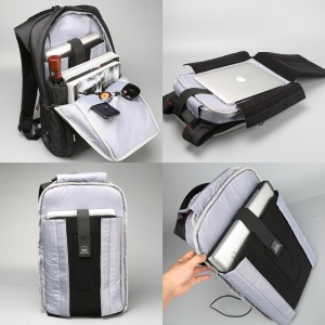 Rucsac laptop 15.6", cu port de incarcare USB si compartiment antisoc, Kingsons, 46x31x13 cm, Rosu - Img 6