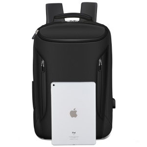 Rucsac laptop 15.6", impermeabil, cu port de incarcare USB, GETICS, 47x32x16 cm, Negru - Img 4