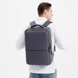 Rucsac laptop 15.6" pentru calatorii, impermeabil, cu port de incarcare USB, GETICS, 45x30x15 cm, Gri - Img 8