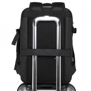 Rucsac laptop 15.6", pentru calatorii, impermeabil, expandabil pana la 37 L, cu port de incarcare USB, BANGE, 44x30x16 cm, Negru - Img 6