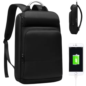 Rucsac laptop 15.6", smart business, compact, impermeabil, cu port de incarcare USB, GETICS, 32x12x47 cm, Negru - Img 6
