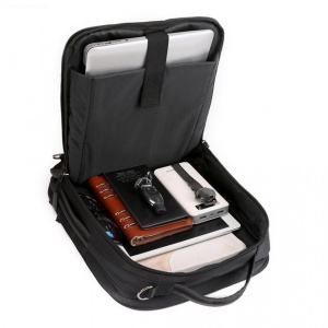 Rucsac laptop 15.6" smart business, convertibil, cu port de incarcare USB, GETICS, 30x13x41 cm, Negru - Img 3