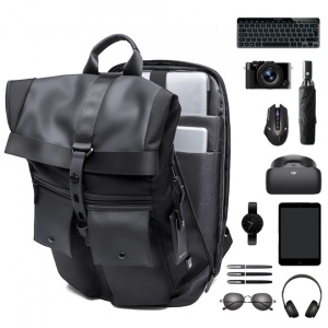 Rucsac laptop 15.6", smart casual, design pelerin, expandabil, impermeabil, BANGE, 48x30x17cm, Army - Img 3