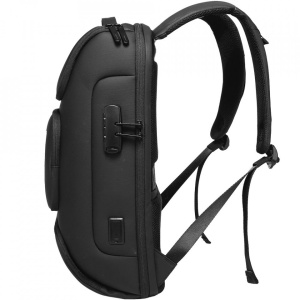 Rucsac laptop 15.6", smart casual, impermeabil, cu cifru antifurt, port USB si tip C, BANGE, 30x16x47 cm, Negru - Img 5