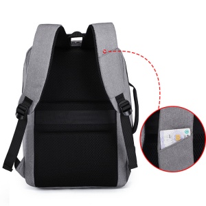 Rucsac laptop 15.6" smart casual, impermeabil, cu port de incarcare USB, GETICS, 30x14x43 cm, Gri - Img 6
