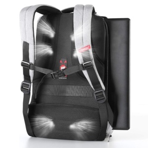 Rucsac laptop 15.6" smart casual, impermeabil, cu port USB si buzunar antifurt, Tigernu, 31x20x47 cm, Gri - Img 6