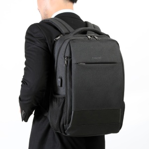 Rucsac laptop 15.6" smart casual, impermeabil, cu port USB si buzunar antifurt, Tigernu, 45x31x19 cm, Negru - Img 8