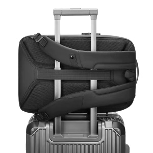 Rucsac laptop 15.6", smart casual, impermeabil cu sistem antifurt, port de incarcare USB tip C, GETICS, 28x15x44 cm, Negru - Img 7