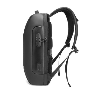 Rucsac laptop 15.6", smart casual, impermeabil cu sistem antifurt, port de incarcare USB, BANGE, 49X33X17 cm, Negru - Img 4