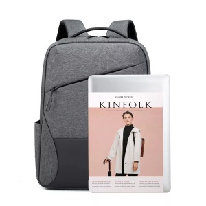Rucsac laptop 15" smart casual impermeabil, cu port USB, GETICS, 42x31x12 cm, Gri - Img 6