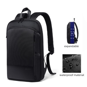 Rucsac laptop 17.3" smart business, compact, expandabil, impermeabil, BANGE, 33x9x49cm, Negru - Img 8