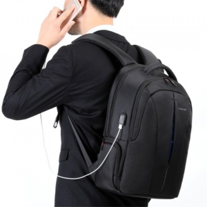 Rucsac laptop 17", smart casual pentru calatorii, expandabil, cu cifru TSA antifurt si port USB, Tigernu, 33x15x48 cm, Negru - Img 8