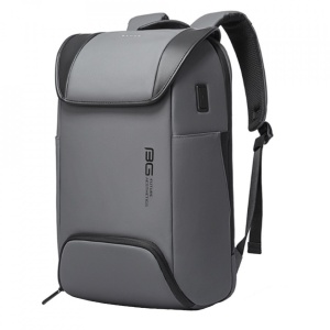 Rucsac Smart Unisex, compartiment laptop 15.6 inch si tableta 12,7 multifunctional cu lacat TSA si port USB, din poliester este rezistent la stropi, BANGE BG7276GY Gri