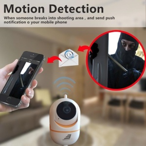 Camera supraveghere cu inteligenta artificiala IPCTV WIFI, Escalate,comunicare bidirectionala, night vision fullHD 1920*1080P 2 MP, Alba cu portocaliu - Img 6