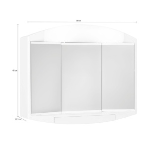 Dulap pentru baie din plastic cu usi culisante, oglinzi si lampi integrate, Escalate, 59x49x15.5 cm, Alb - Img 3