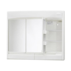 Dulap pentru baie din plastic cu usi culisante, oglinzi si lampi integrate, Escalate, 60x51x18 cm, Alb - Img 3