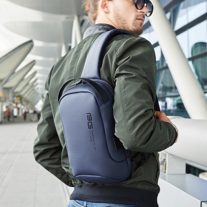 Geanta crossbody/de umar, multifunctionala, cu port de incarcare USB, Bange, 18cmx11cmx31cm, Albastra - Img 5