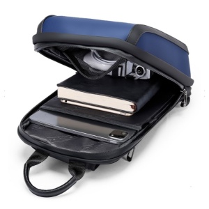 Geanta crossbody, de umar sau de mana minimalista, business casual, Bange, 33x20x11 cm, Albastra - Img 4