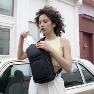 Geanta crossbody, de umar sau de mana, unisex, impermeabila, Bange, 34x17.5x11 cm, Neagra - Img 7