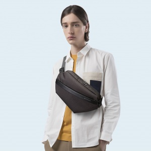 Geanta crossbody, expandabila, cu sistem multifunctional de prindere, Bange, 19x8.5x35cm, Neagra - Img 6