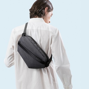 Geanta crossbody, expandabila, cu sistem multifunctional de prindere, Bange, 19x8.5x35cm, Albastra - Img 5