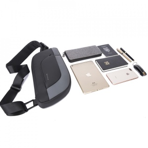 Geanta crossbody ingusta, Bange, 35x4x16 cm, Gri - Img 6