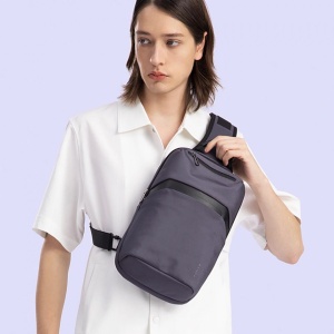 Geanta de mana, de umar sau de piept, business casual, Bange, 36x21x9.5 cm, Gri - Img 7