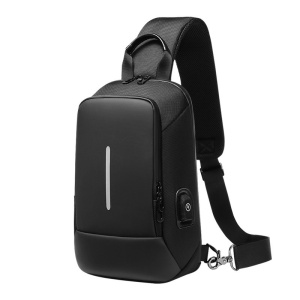 Geanta de umar, de piept, sau de mana, smart, impermeabila, GETICS, 32x21x8 cm, Neagra
