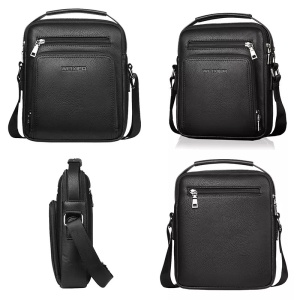 Geanta de umar sau de mana business casual, impermeabila, din piele ecologica, WEIXIER, 26x21x7 cm, Neagra - Img 6