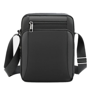 Geanta de umar sau de piept 9.7", impermeabila, Tigernu, 26.5x21x7.5 cm, Neagra/Gri - Img 2