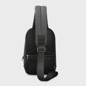Geanta de umar sau de piept, smart casual, impermeabila, cu orificiu pentru cablu audio sau USB, Tigernu, 32x20x11 cm, Gri inchis - Img 5