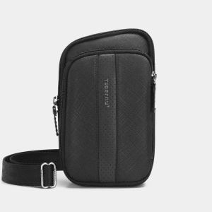 Geanta sport casual de umar sau de piept, TIGERNU, 12x5x19.5 cm, Neagra - Img 5