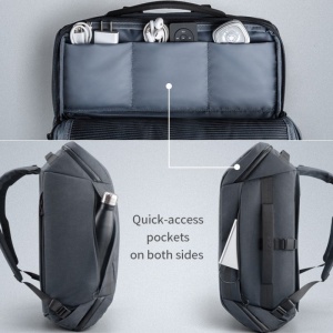 Rucsac 15.6" smart casual pentru calatorii, multifunctional cu port USB, KINCASE, 32x21x55 cm, Gri - Img 4