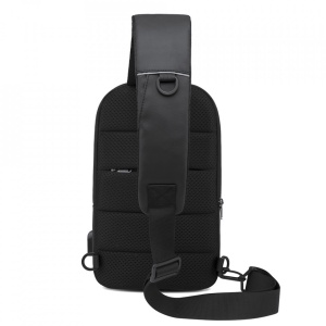 Rucsac crossbody/de umar smart, light, impermeabil, cu port de incarcare USB, Bange, Negru - Img 5