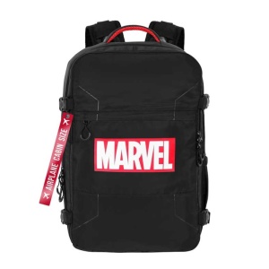 Rucsac cu licenta oficiala, pentru calatorii cu avionul, impemeabil, 20 L, 25x20x40 cm, Marvel, Negru - Img 2