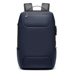 Rucsac laptop 15.6", business casual, impermeabil cu cifru antifurt si port de incarcare USB, GETICS, 30x16x47 cm, Albastru - Img 2