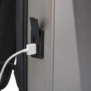 Rucsac laptop 15.6" business cu carcasa rigida din material impermeabil EVA, sistem antifurt, port de incarcare USB, BANGE, 30x8x45 cm, Auriu - Img 7