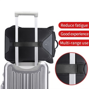 Rucsac laptop 15.6", casual business, pentru calatorii, impermeabil, BANGE, 45x33x19 cm, Negru - Img 7