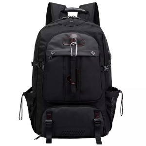 Rucsac laptop 15.6", impermeabil, expandabil, pentru excursii, cu compartiment pentru incaltaminte, GETICS, 40x23/31x63 cm, Negru - Img 2