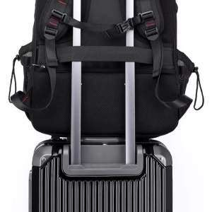 Rucsac laptop 15.6", impermeabil, expandabil, pentru excursii, cu compartiment pentru incaltaminte, GETICS, 40x23/31x63 cm, Camuflaj - Img 4