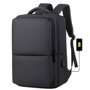 Rucsac laptop 15.6" pentru calatorii, impermeabil, cu port de incarcare USB, GETICS, 45x30x15 cm, Negru - Img 7