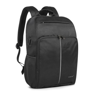 Rucsac laptop 15.6" smart business aspect carbon, impermeabil, cu port USB, Tigernu, 43x29x13 cm, Negru - Img 2