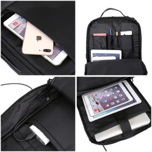 Rucsac laptop 15.6" smart business, convertibil, cu port de incarcare USB, GETICS, 30x13x41 cm, Negru - Img 4