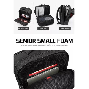 Rucsac laptop 15.6", smart business, expandabil cu deschidere 180 grade, port USB si jack audio, Arctic Hunter, 43x30x15/25 cm, Negru 652 - Img 5