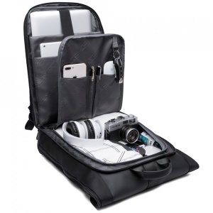 Rucsac laptop 15.6", smart casual, design pelerin, expandabil, impermeabil, BANGE, 48x30x17cm, Army - Img 4