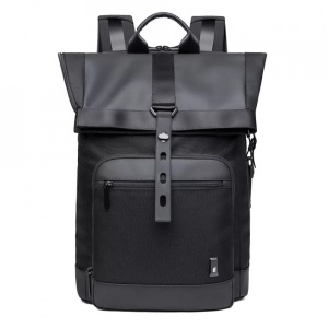 Rucsac laptop 15.6", smart casual, design pelerin, expandabil, impermeabil, BANGE, 44x28x16 cm, Negru - Img 2